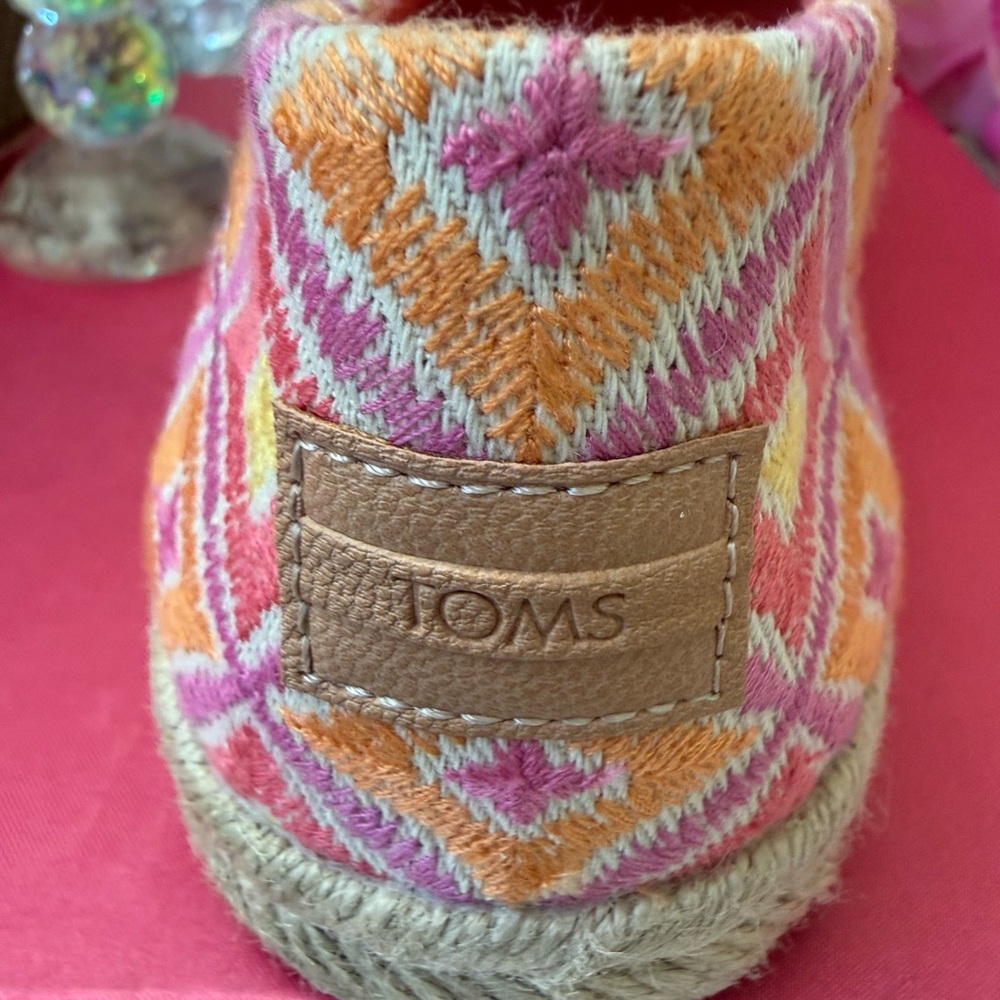 TOMS Unisex Alpargata Rope 2.O Geometric Espadrille Woven Textile Pink & Yellow - Picture 7 of 17